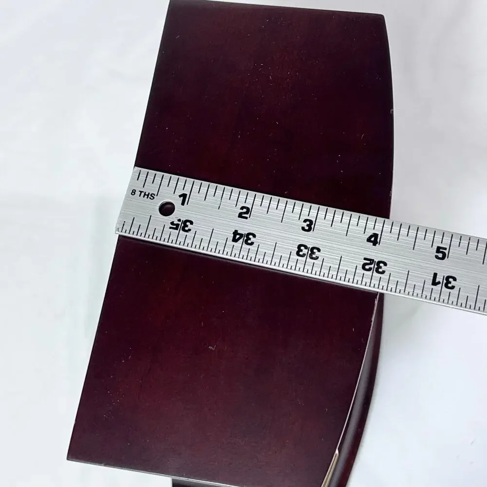Seiko Dark Brown Wood Gold Mantel Clock Dual Chimes Westminster QXJ030B New